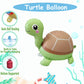 4 Pcs Inflatable Self Standing Turtle Balloons/4D Walking Animal Turtle Foil Balloon/Under The Sea Party, Mermaid Ocean Theme Birthday, Pool Beach