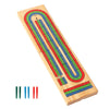 GSE Games & Sports Expert Wooden Folding 3-Track Color Coded Travel Cribbage Board with 6 Plastic Pegs, Wooden Travel Portable Cribbage Board Game Set