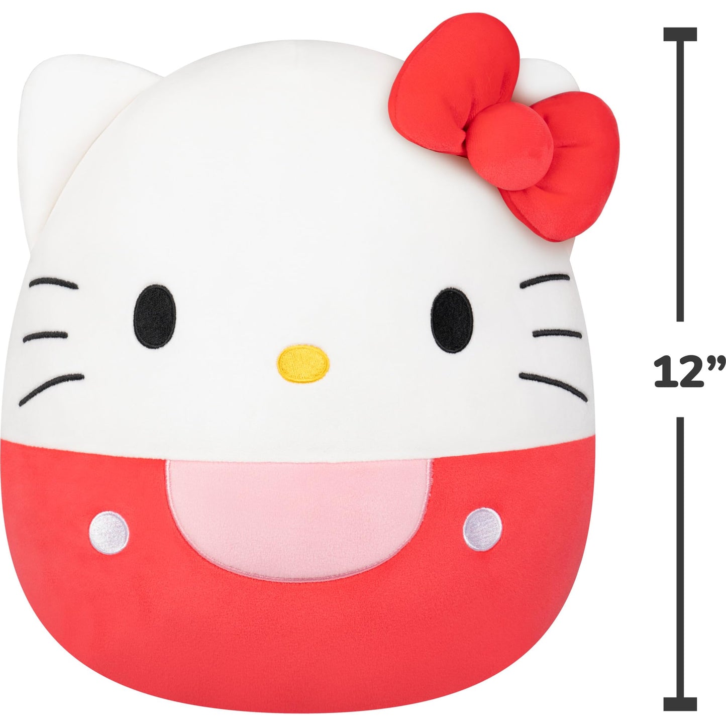 Squishmallows Original Sanrio 12in Hello Kitty in Red Overalls - Official Jazwares Plush (Medium-Sized)