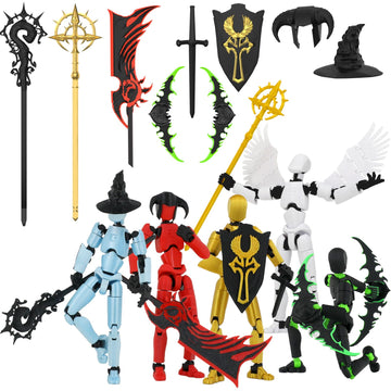 Titan 13 Action Figure Assembly Completed, 5-PACK 3D Printed T Dummy 13