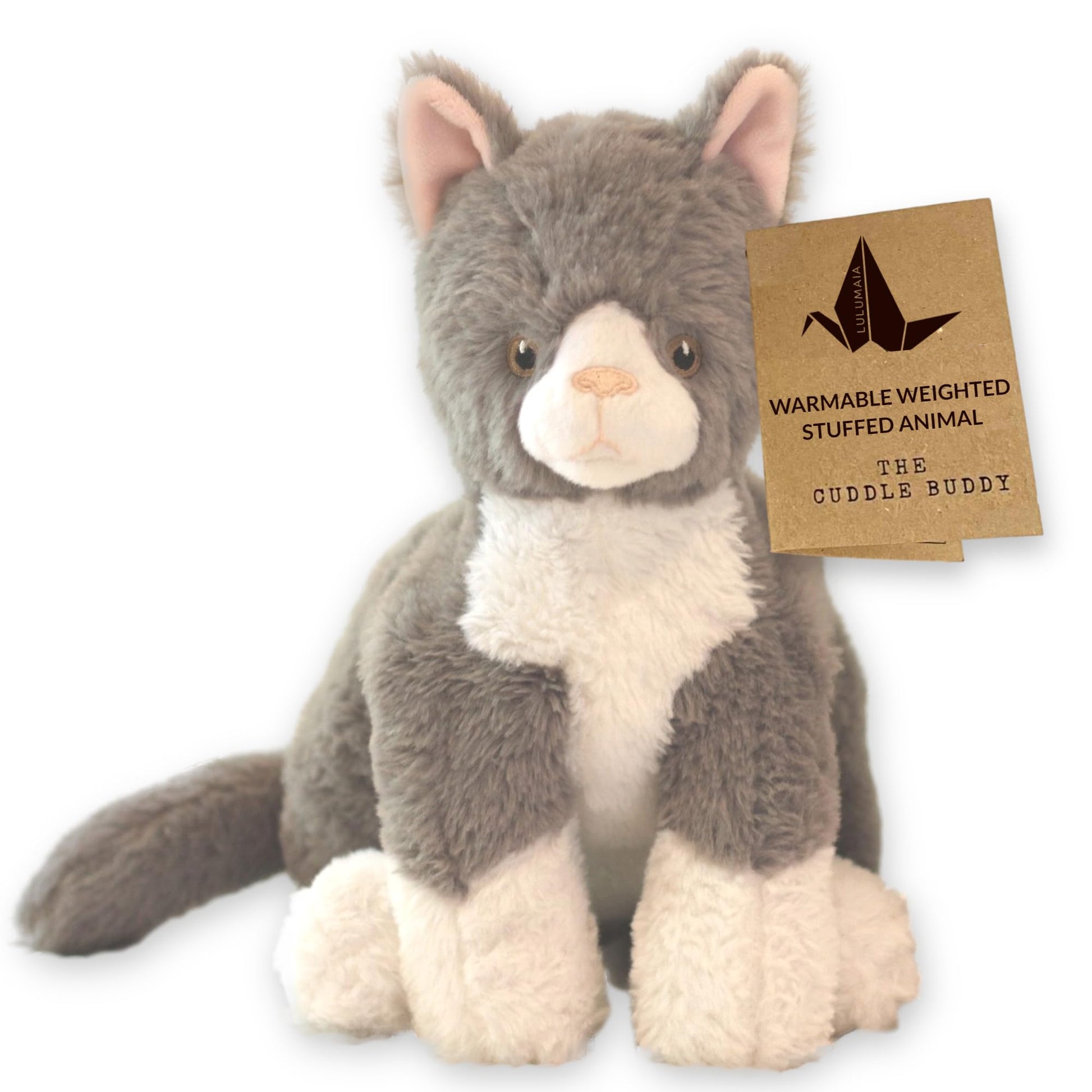 lulumaia Weighted Stuffed Animals - 3.5lb - Microwavable Unscented Plush Stuffed Animal - Weighted and Heated Stuffed Animal for Menstrual Cramps