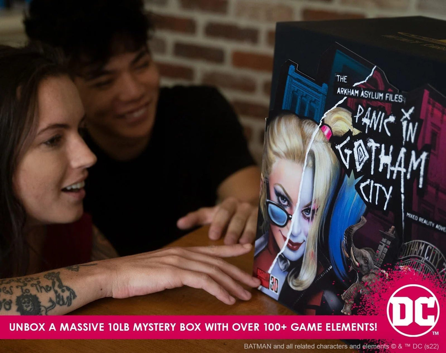 Infinite Rabbit Holes Arkham Asylum Files: Panic in Gotham City Augmented Reality Board Game - Escape Room-esque Batman Mystery with Harley Quinn