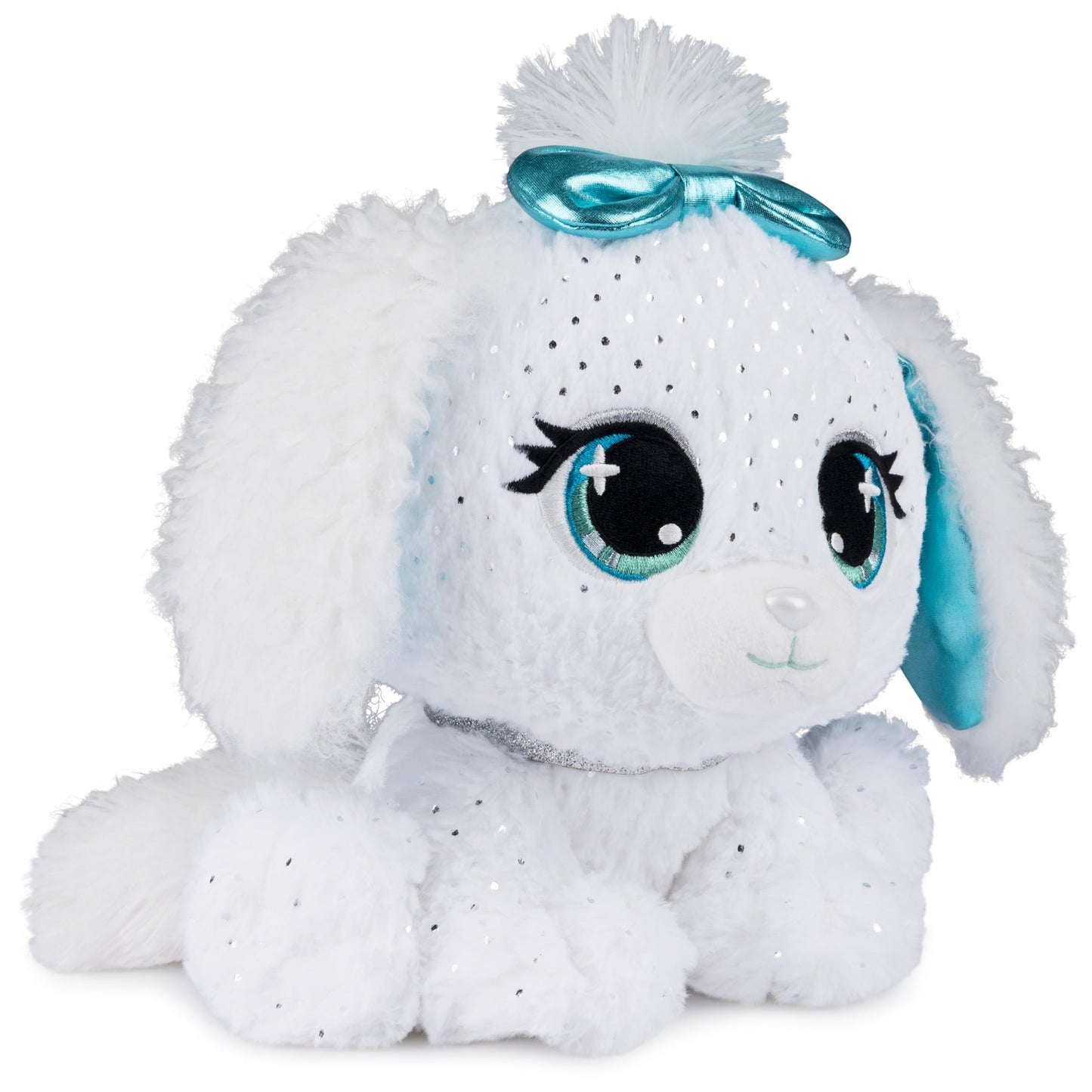 P.Lushes Designer Fashion Pets Bianca Blings Premium Puppy Dog Stuffed Animal, White and Blue, 9"