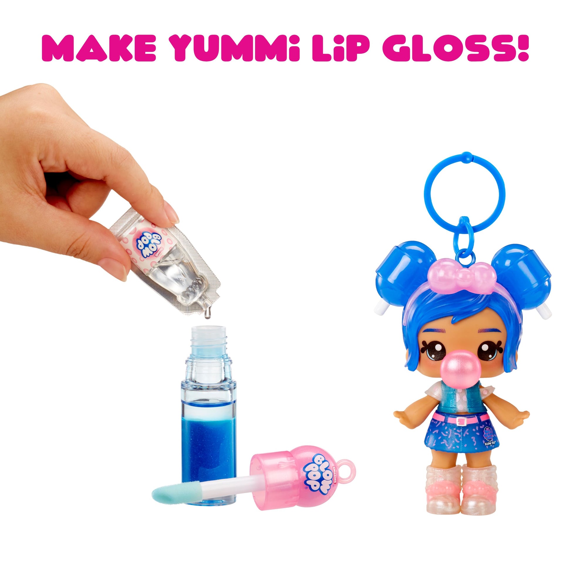 Yummiland Lip Gloss Doll- Licensed Sweets- Blue Raspberry Blow Pop