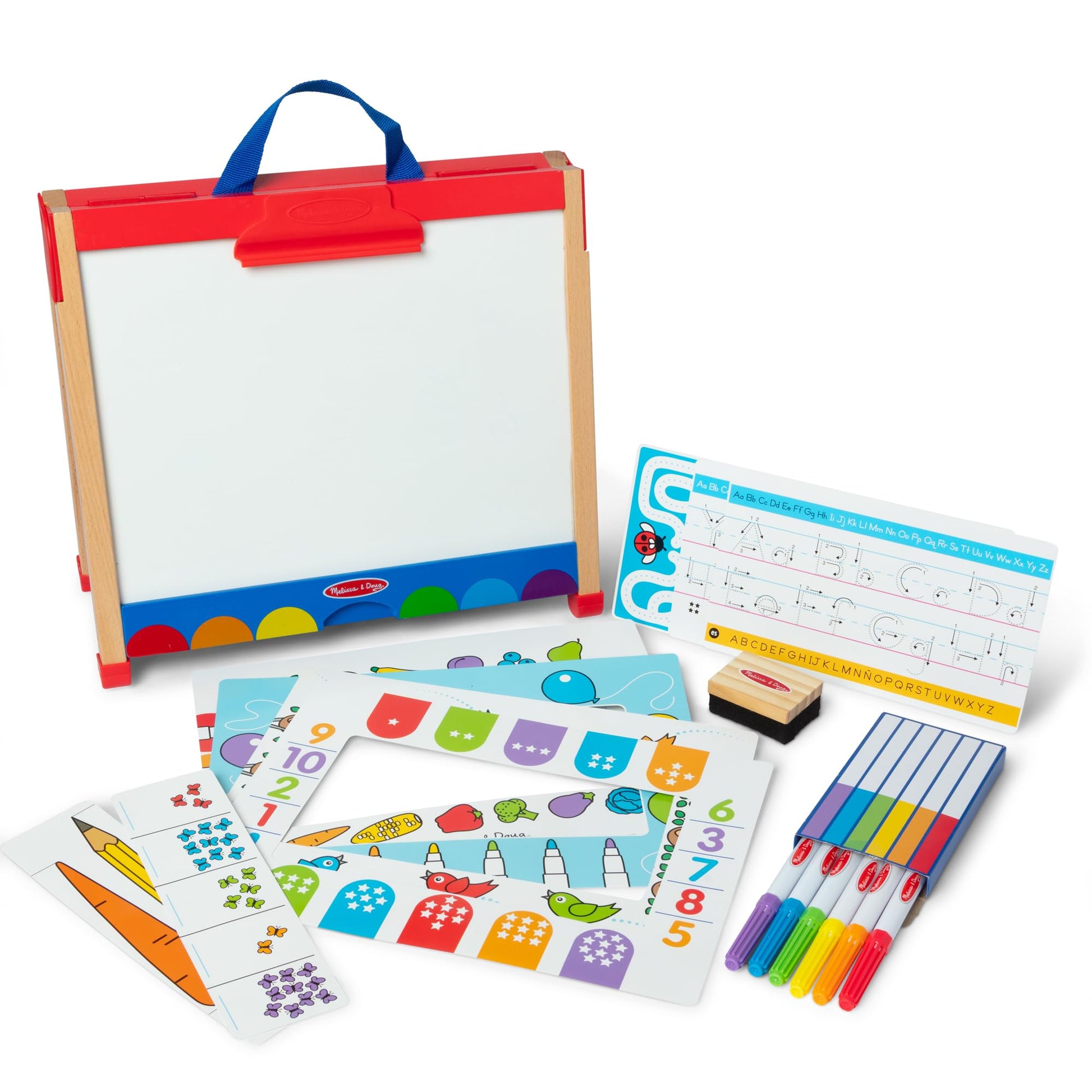 Melissa & Doug Take-Along Activity Easel, Double-Sided Wooden Art Center
