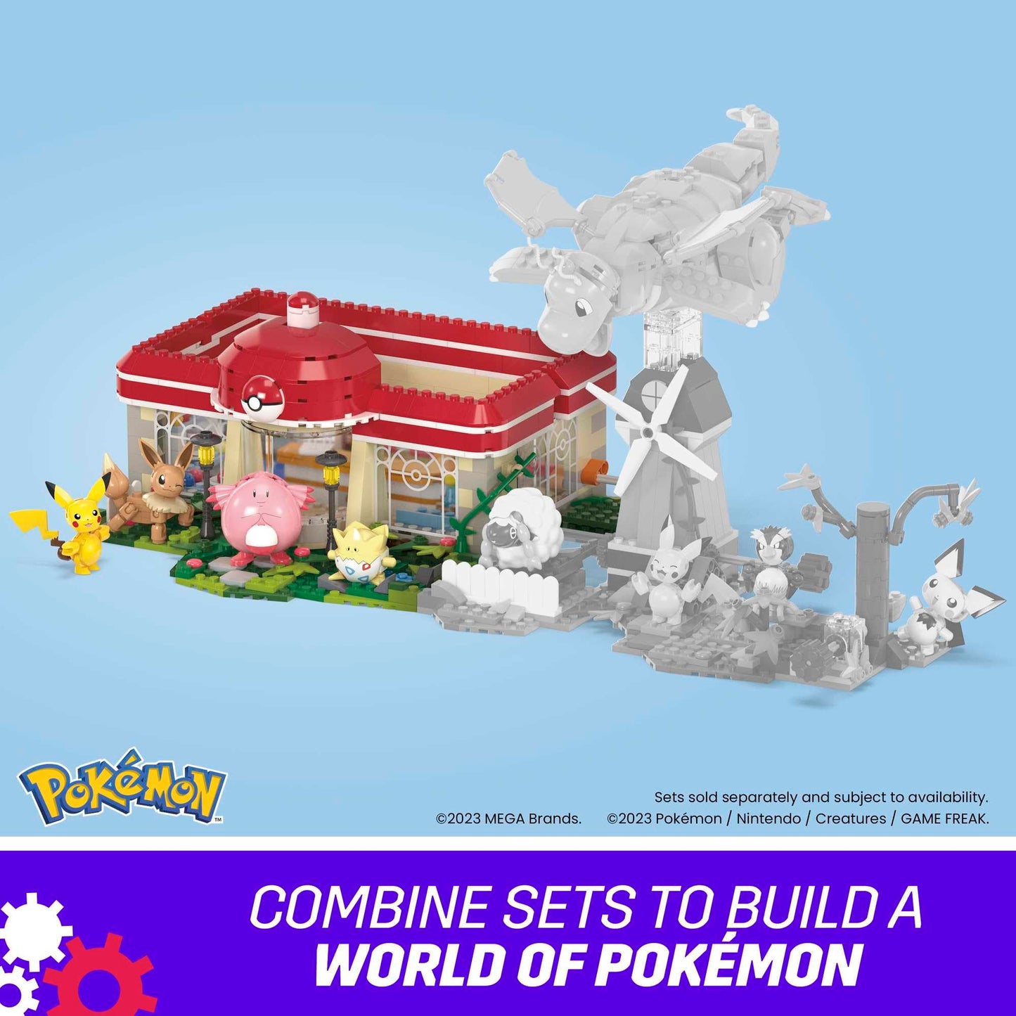 MEGA Pokemon Action Figure Building Toys, Forest Pokemon Center with 648 Pieces, 4 Poseable Characters, Gift Idea for Kids