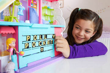 Polly Pocket Sweet Adventures Rainbow Mall, 3 Floors, 9 Play Areas, 35+ Accessories Including 3-inch Polly Doll, Great Gift Ages 4 Years Old & Up