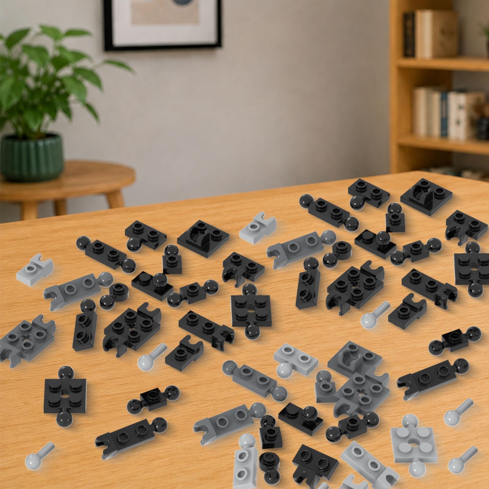 LANMANUO 300 Piece MOC Modified Joint Tow Ball Building Blocks 1x2 Classic Building Plate Bulk War Machine Early Learning Education Gifts