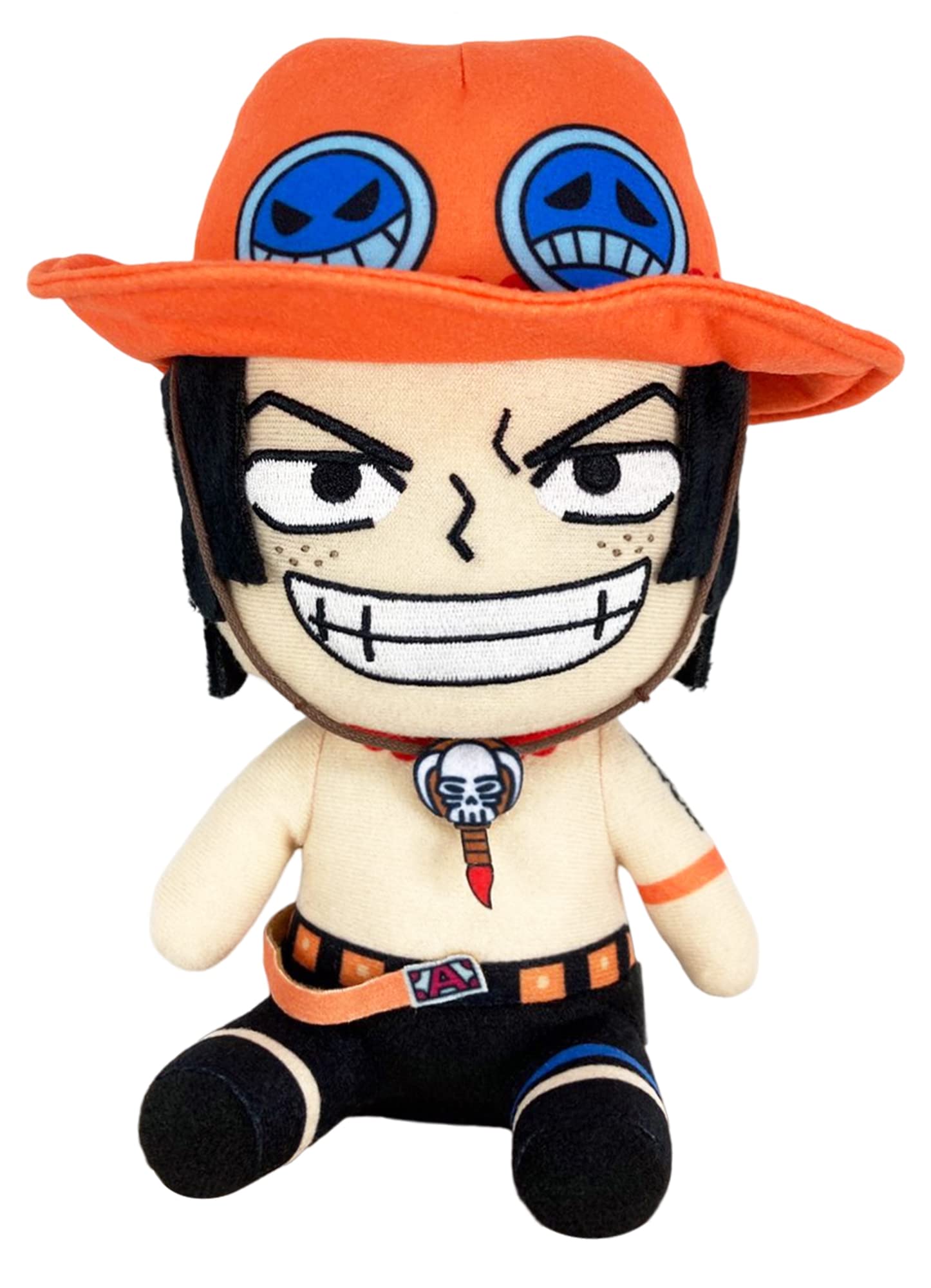Great Eastern Entertainment One Piece- Ace Sitting Pose Plush 7" H
