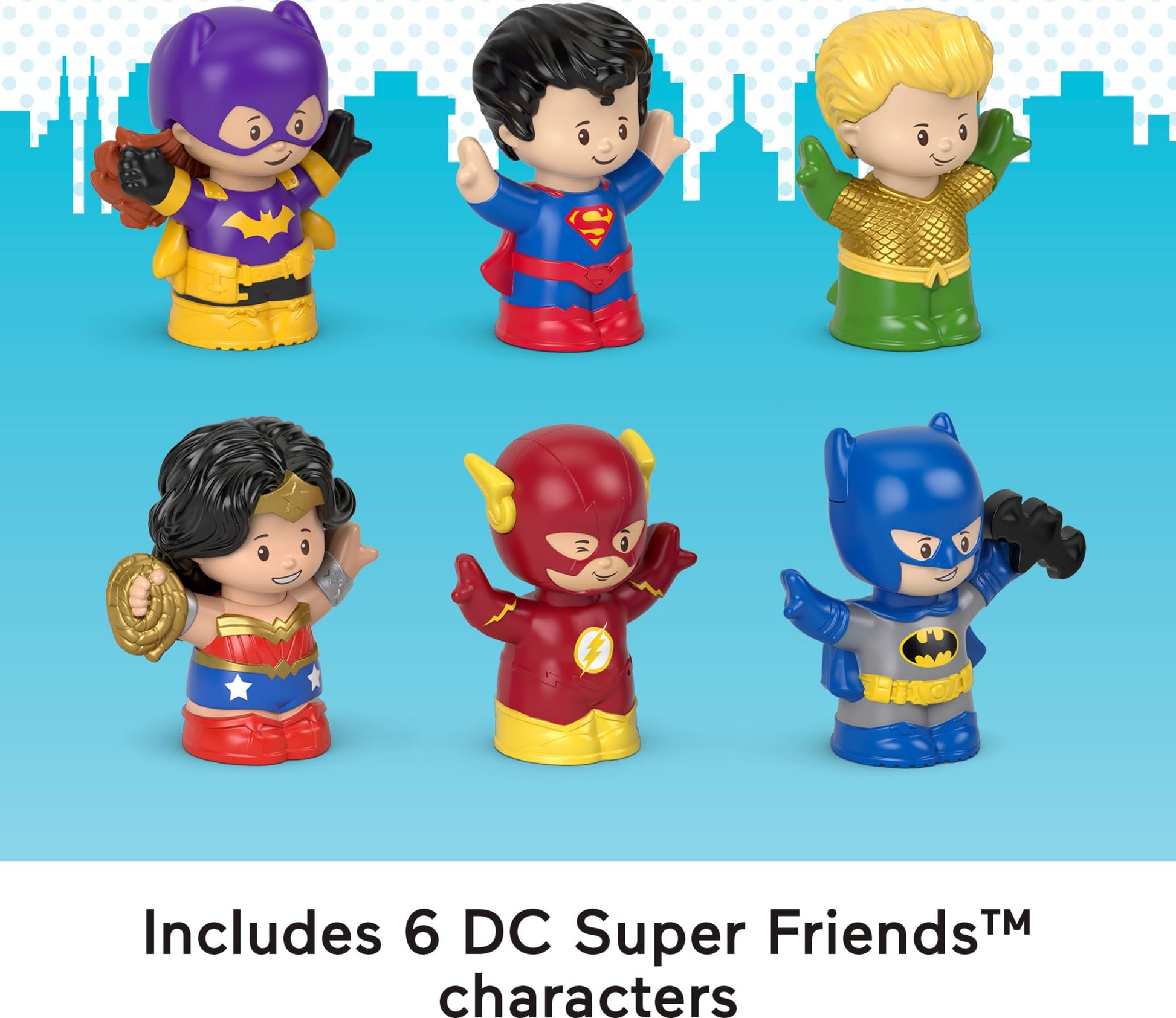Fisher-Price Little People DC Super Friends, 6 Figures Ages 18+ Months