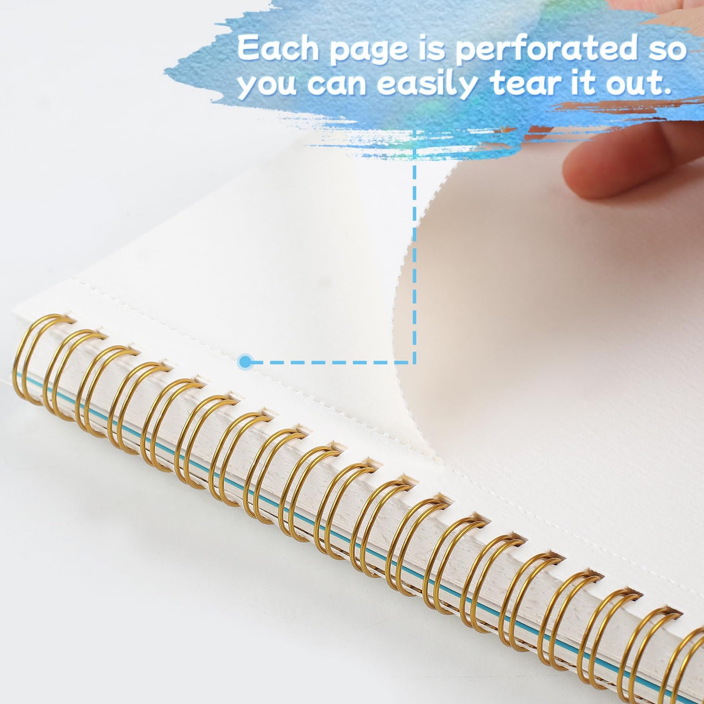 Phinus 30 Sheets Watercolor Sketchbook 5.5 x 8.5 Inch, Watercolor Paper Cold Press (140lb/300gsm), Spiral Bound Water Color Pad for Adults Kids, Mixed