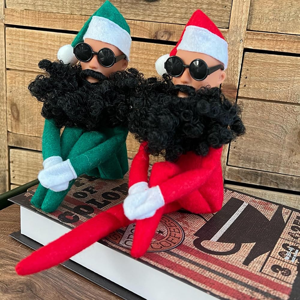 Dumwick Christmas Elf Doll Plush Toy, Funny Holiday Figure with Sunglasses