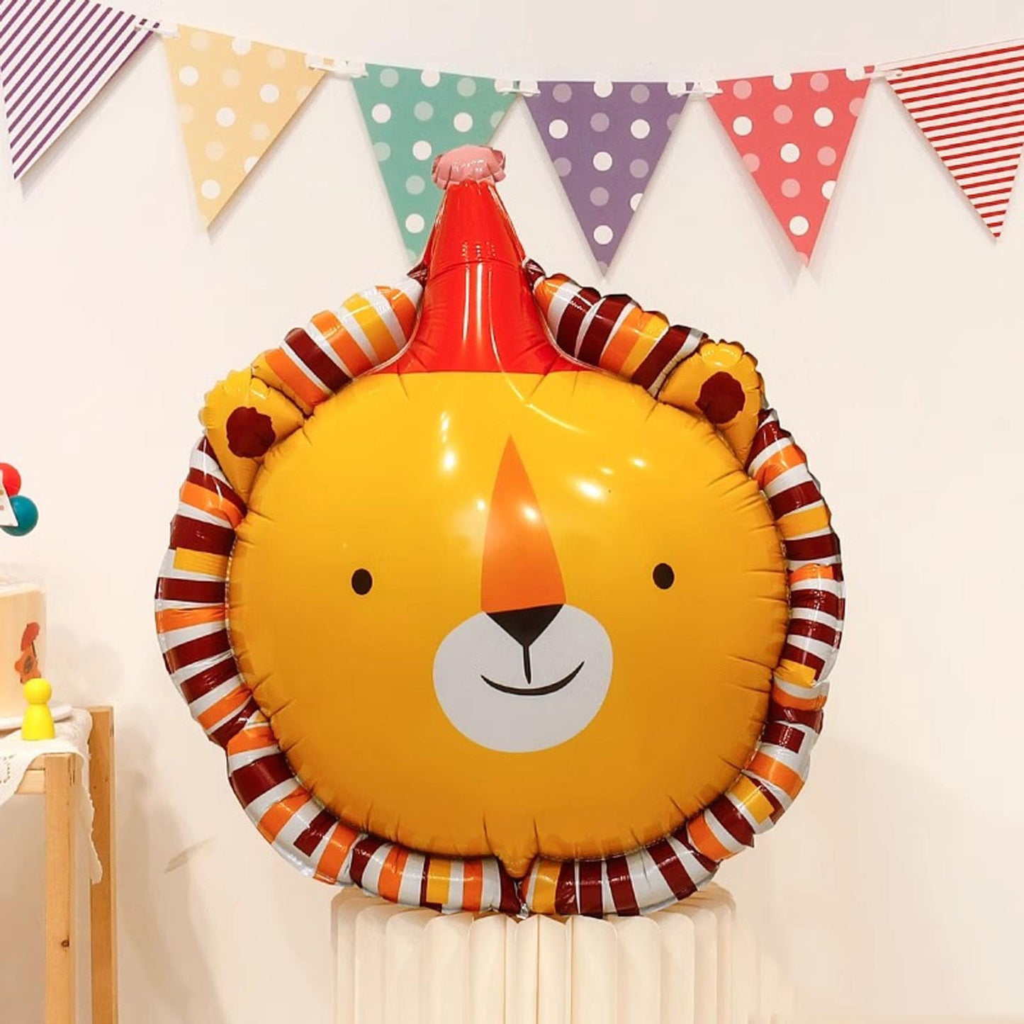 4PCS Animal Head Foil Balloon Set Lion Bear Monkey Cat Mylar Balloons for Birthday Party Decorations