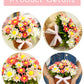 BAZIMA DIY Felt Flower Art Craft Kit, DIY Daisy Pot Bonsai Kit, 33 Daisies, Floral Gifts, Beginner Craft Kit, Arrange Pre-Cut Flowers and Foliage