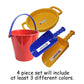 Spielstabil Large Sand Toys Bundle for Kids - Heavy Duty Sandbox Toys with Large Pail, Sieve, and 2 Scoops, Kids Summer Toys for Beach, Colors Vary