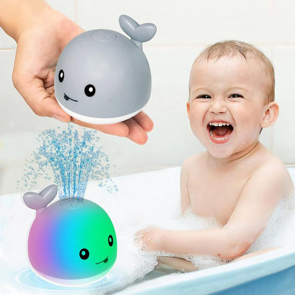 TFS TOP·FANS Baby Whale Bath Toy Infant: Light Up Fountain 6-12 Months Old Bathtub 18-24 Pool 3 4 5 7 8 9 10 15 Sprinkler Tub Water Toys Toddlers 1