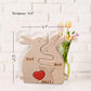 JOBFLY Personalized Wooden Bunny Rabbit Toys Easter Gift with 2-5 Names