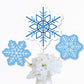 Big Dot of Happiness Blue Snowflakes - Winter Holiday Party Centerpiece Sticks - Table Toppers - Set of 15