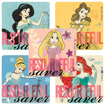 SmileMakers Disney Princess Saver Bank Stickers - Prizes and Giveaways - 100 Per Pack