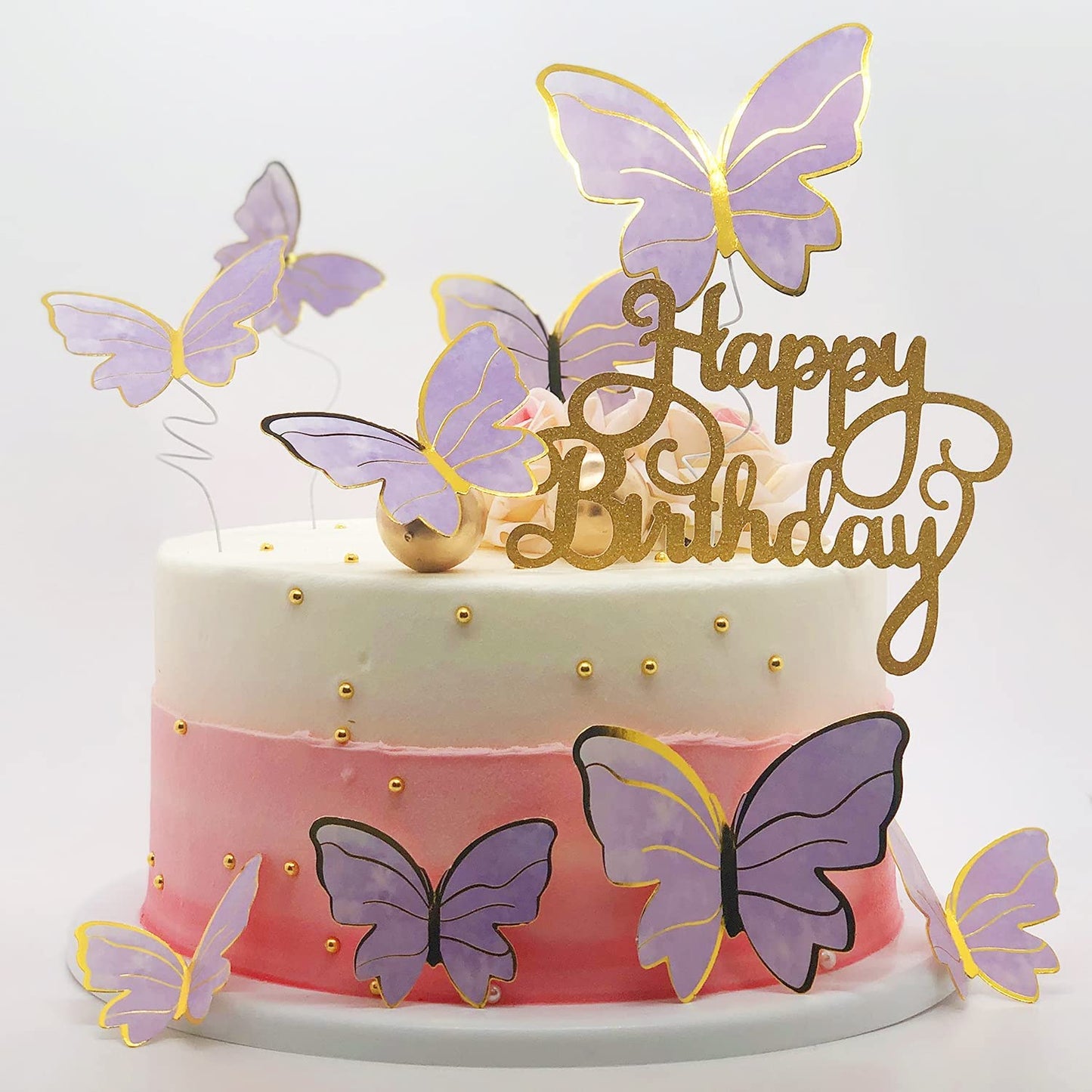 100Pcs Butterfly Cake Topper, Cupcake Topper, Cake Decorations