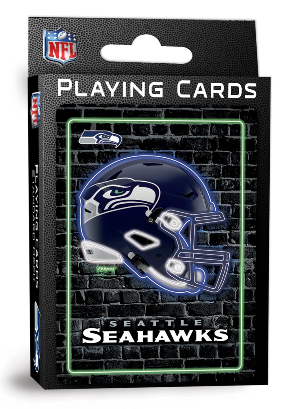 Masterpieces Officially Licensed NFL Seattle Seahawks Neon-Styled Playing Cards - 54 Card Deck for Adults