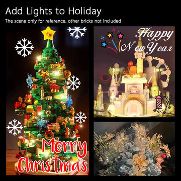 Pamvava Lights Cable LED Lighting Kit Building Blocks Set, Light Up Bricks Accessories DIY Decoration Toys, Compatible with Major Brands