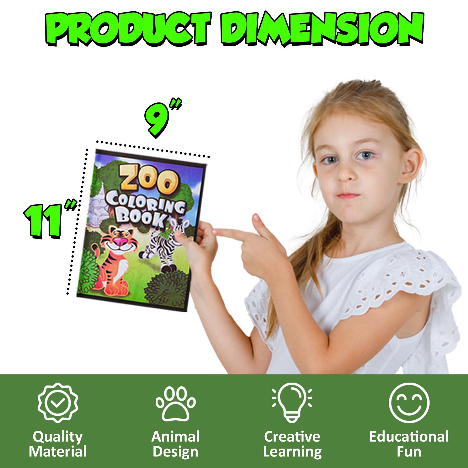 18Pcs Zoo Animal Coloring Books Bulk for Kids - 9"x11" Animal Party Favors with Jungle Safari Animals and Activity Sheets for Goodie Bags, Classrooms
