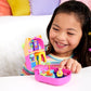 Polly Pocket Dolls and Playset, Kitty Popsicle Resort Compact, Travel Toy with 1 Micro Doll, Pet Puppy & Themed Accessories