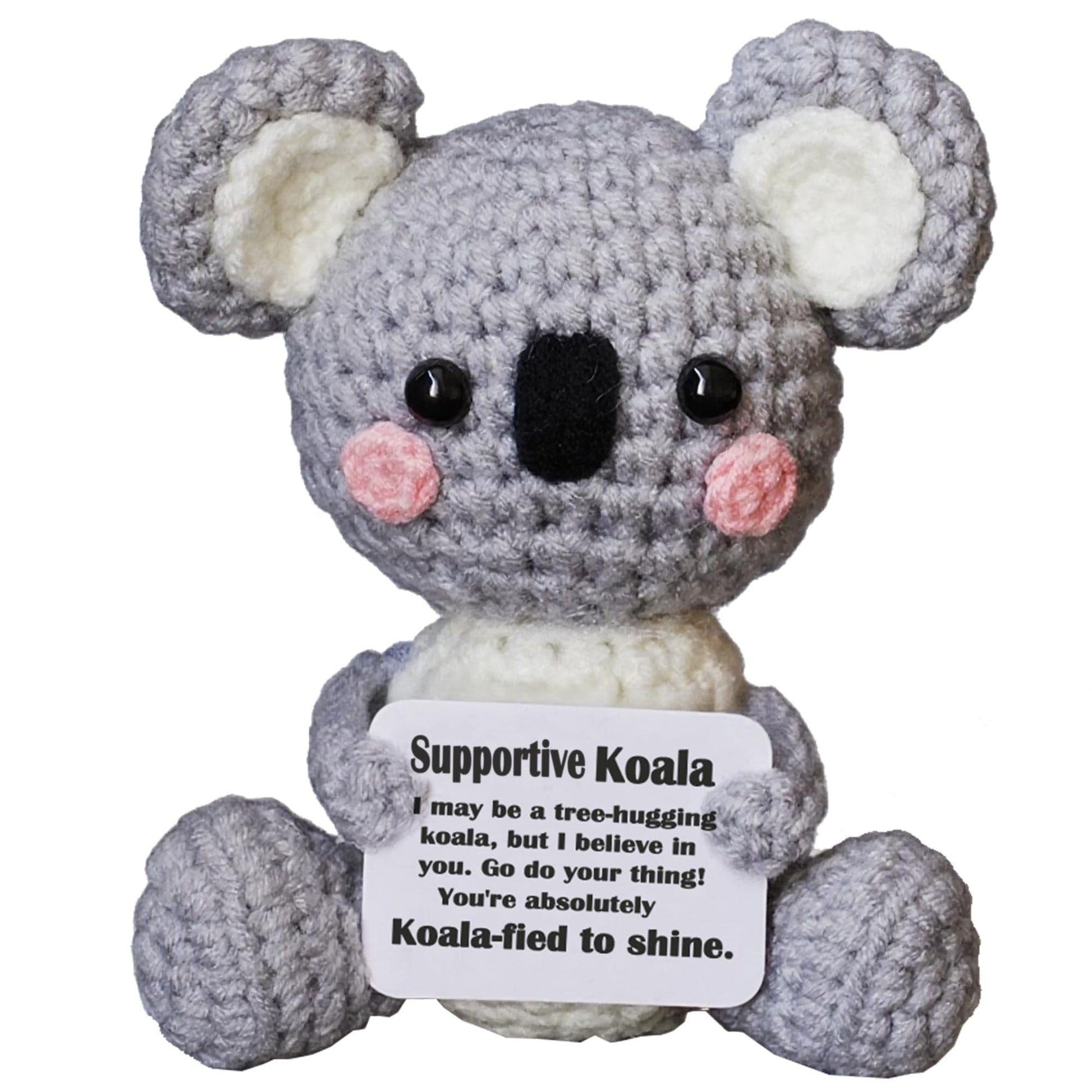Koala Gifts, Crochet Positive Emotional Support Koala- Handmade Emotional Cheer Support Funny Gifts for Friend Coworker Birthday Christmas Stocking