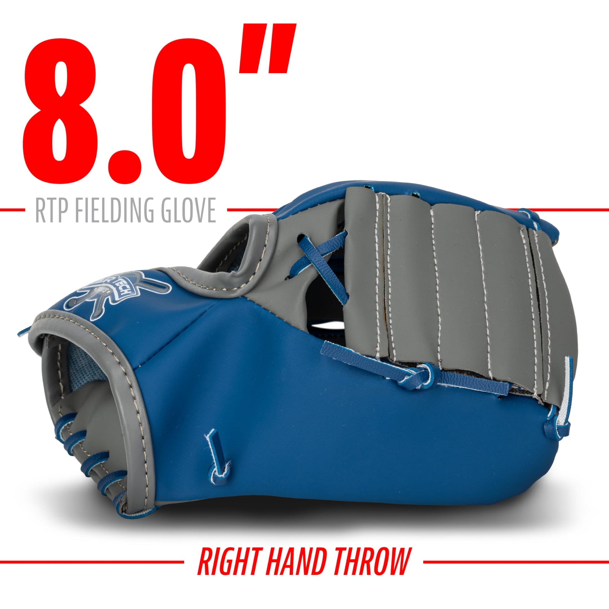 Franklin Sports Stiktek Toy Baseball Glove + Ball Set - 8" - Grey + Navy