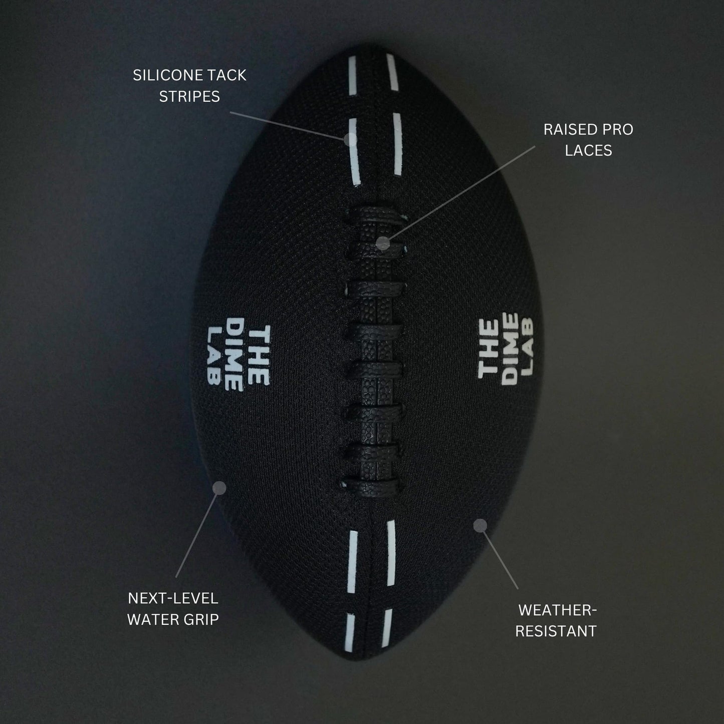 The Dime Lab Water Football - Waterproof, Pool, Beach & Lake - Black