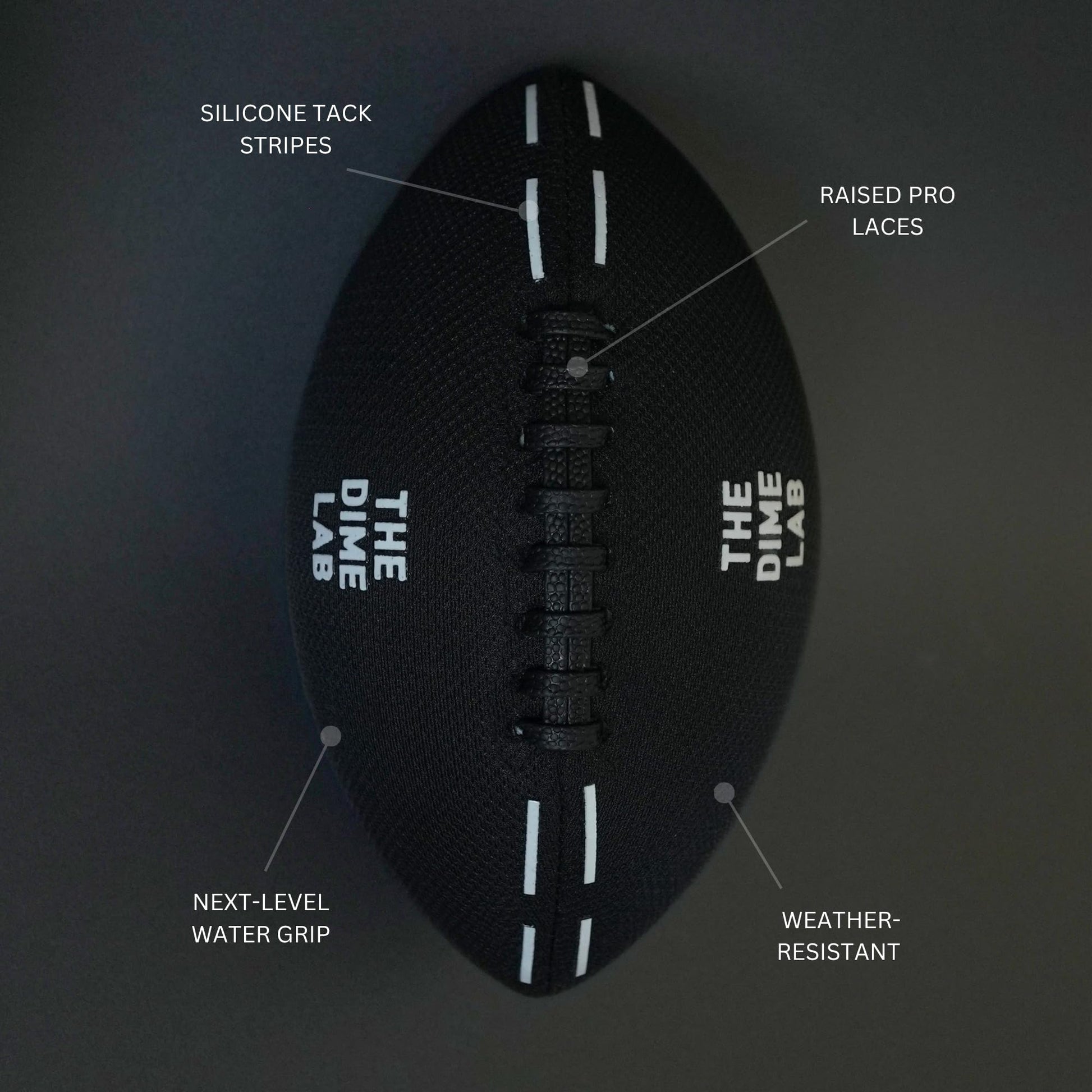 The Dime Lab Water Football - Waterproof, Pool, Beach & Lake - Black