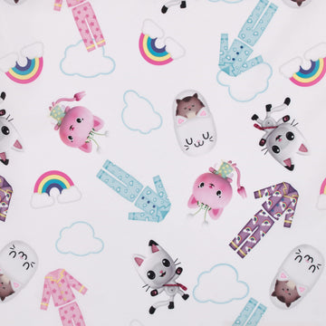 NoJo DreamWorks Gabby's Dollhouse Dream It Up Pink, Aqua, and Purple PJ's Preschool Nap Pad Sheet