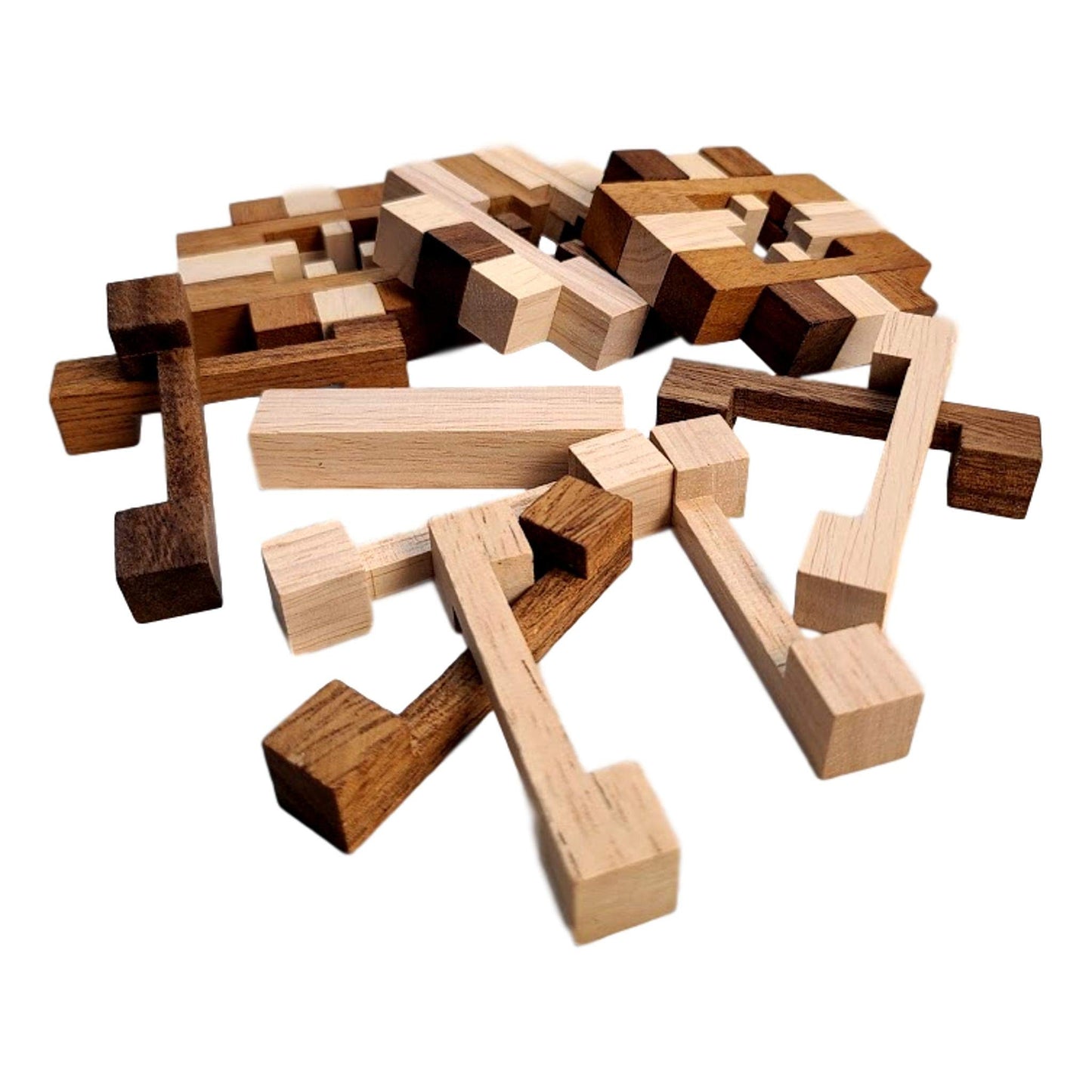 Hercules Cube Wood Brain Teaser Puzzle -2-Tone