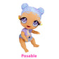 MGA Entertainment Glitter Babyz Selena Stargazer Baby Doll 3 Magical Color Changes, Pastel Purple Glitter Hair, Moon & Stars Outfit, Diaper, Bottle