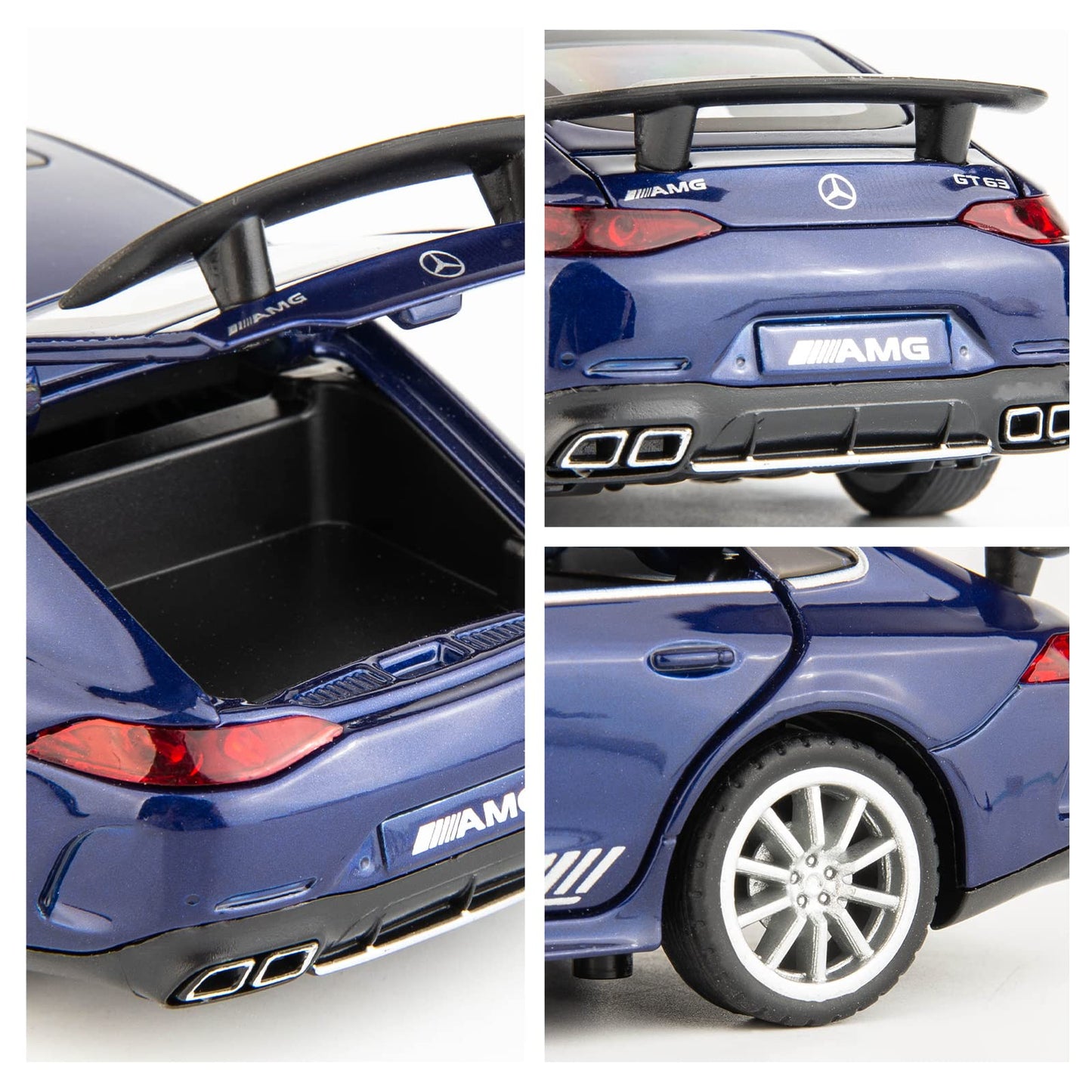 WAKAKAC 1/32 Diecast Car AMG GT63 Model Car Pull Back with Sound and Light Toy Car for Boys Girls Adult Gift(Blue)