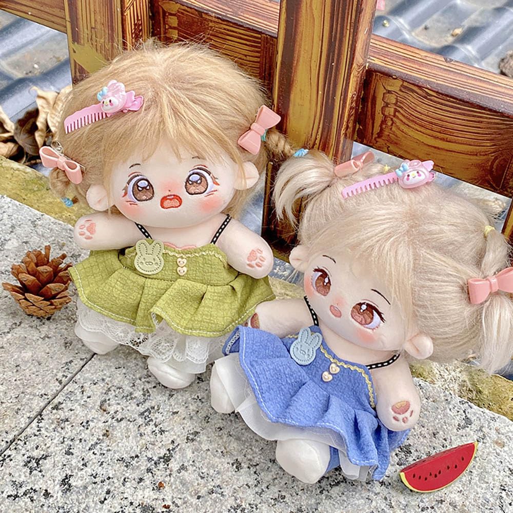 niannyyhouse 20cm Plush Doll Clothes Dress Petticoat Shoes Accessories Princess Skirt Set Soft Stuffed Plush Toy Dressup (Green)