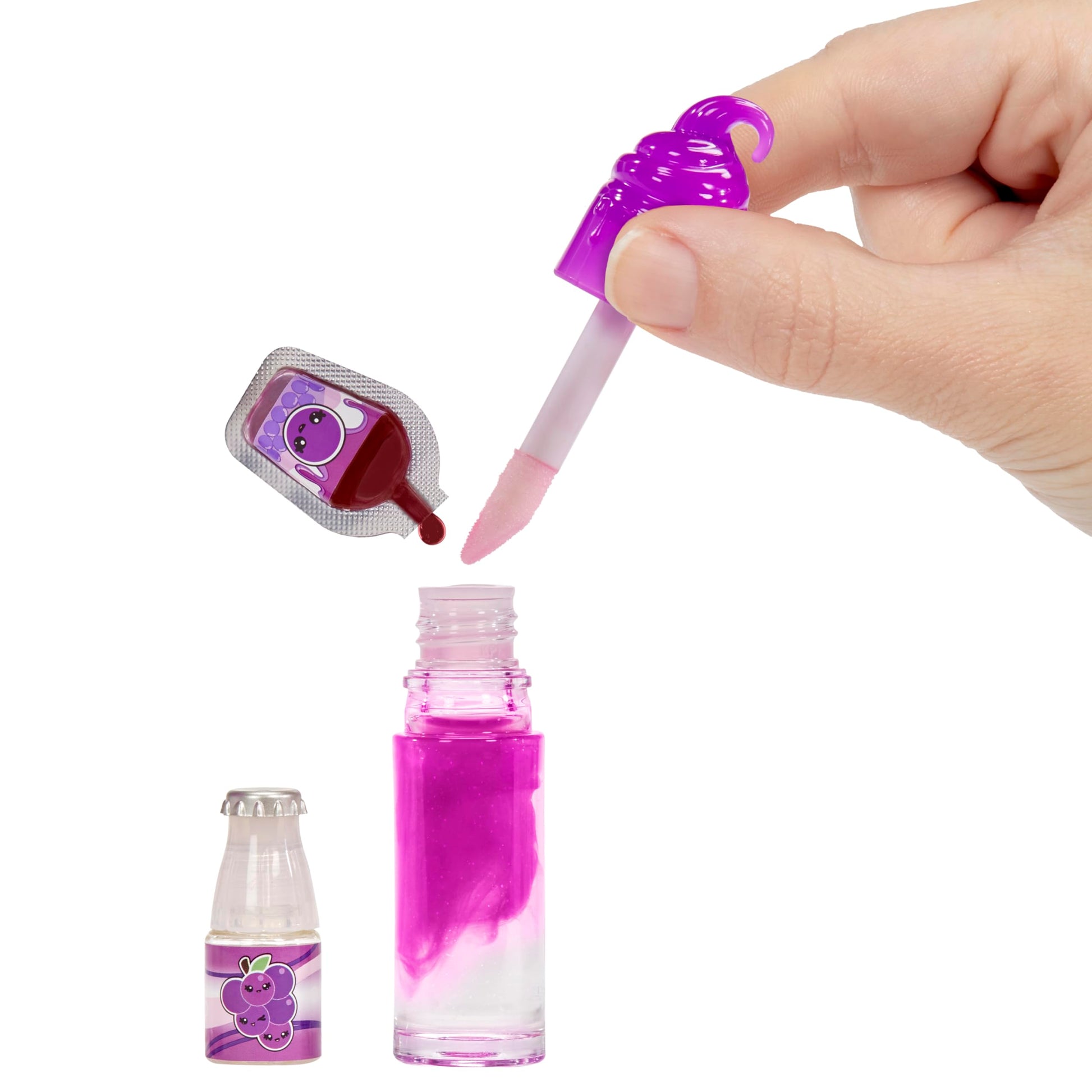 YUMMILAND Lipgloss Doll - Greta Grape - Scented Doll with DIY Lip Gloss Kit - Suitable for Girls and Boys Over 4 Years Old