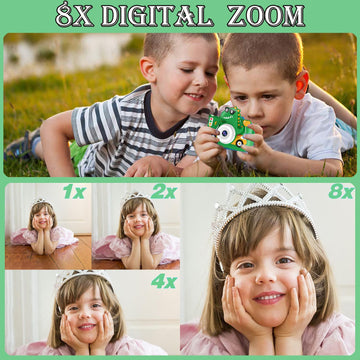 Kids Digital Camera, 1080P HD Video Camera for Toddlers with 32GB SD Card, Dinosaur Protective Case, Card Reader, Fun Selfie Toy Camera for Ages 3-12