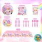Partymelon Cute Animals Birthday Decorations Kids Party Supplies with Banner Cake Topper Cupcake Toppers Balloons Swirls Stickers Background