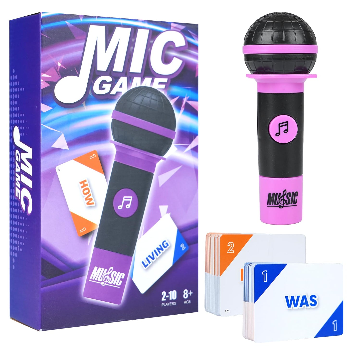 Aigomc Mic misheard Music Trivia Card Game, Grab Karaoke Party Game for 2-10 Players, Music Card with 250 Lyrics (125 Cards) for Hilarious Nights