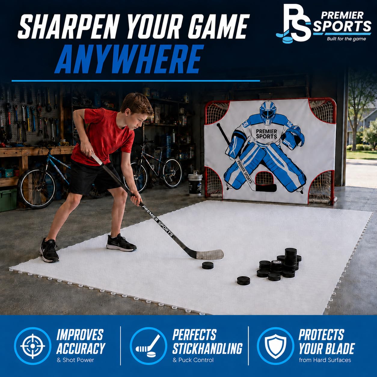 Hockey Flooring Tiles for Training 12 x 12“, Training Equipment, 8 Pack