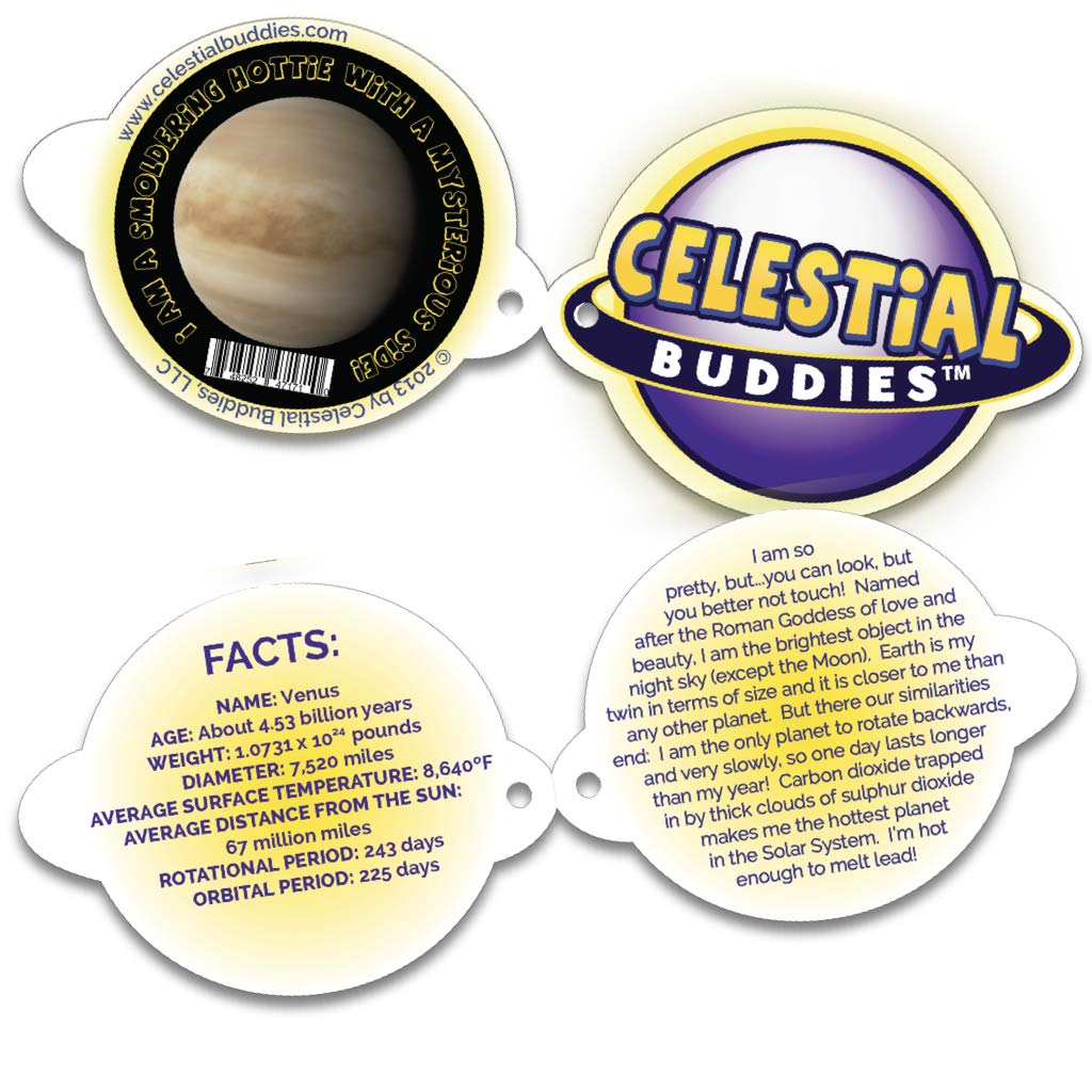 Celestial Buddies Venus Buddy | 10" Soft Stuffed Plush, Embroidered Features, Fun Planet Facts Tag for Kids - STEM Learning, Educational Gift