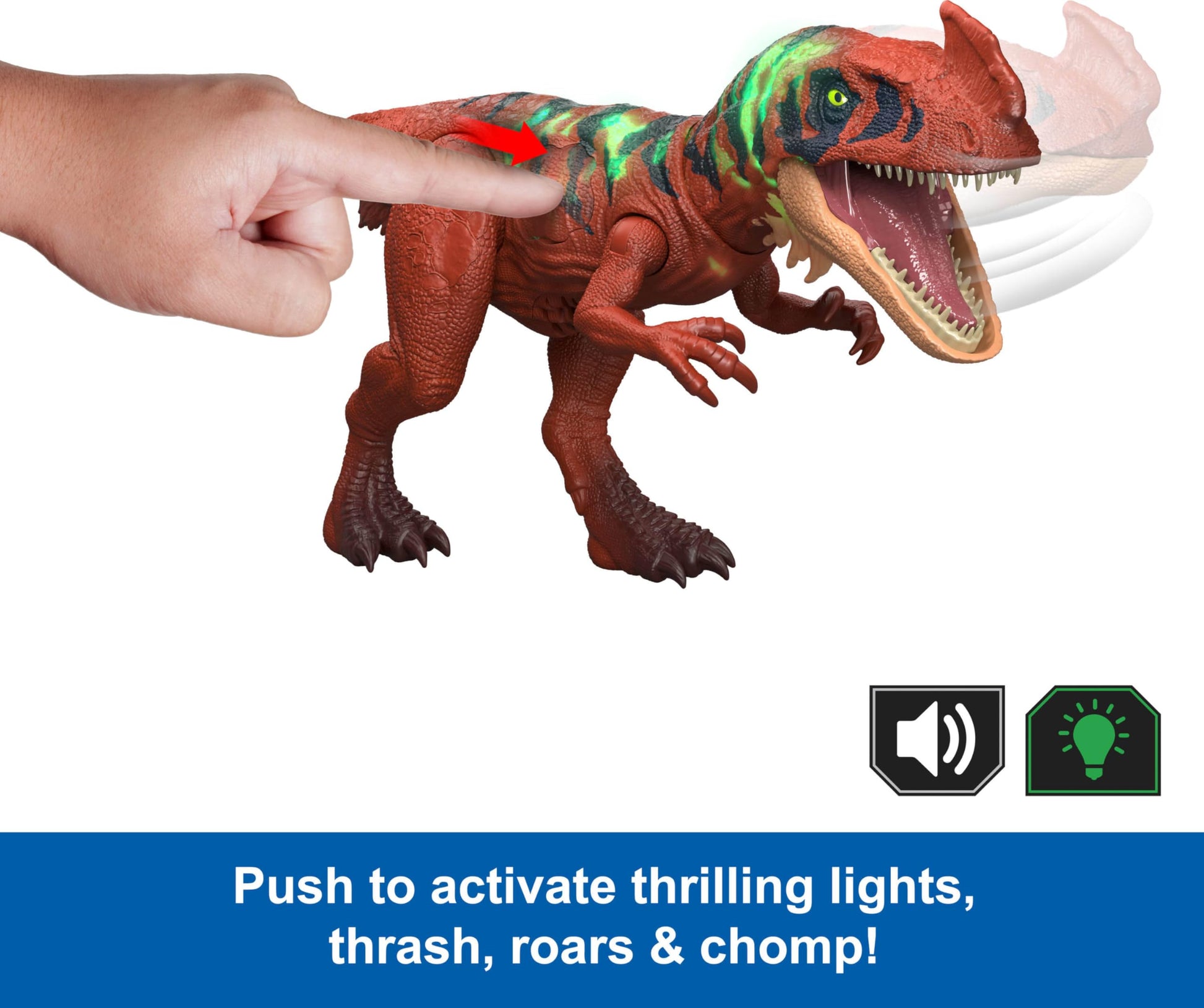 Mattel Jurassic World Wild Roar Afrovenator Dinosaur Figure