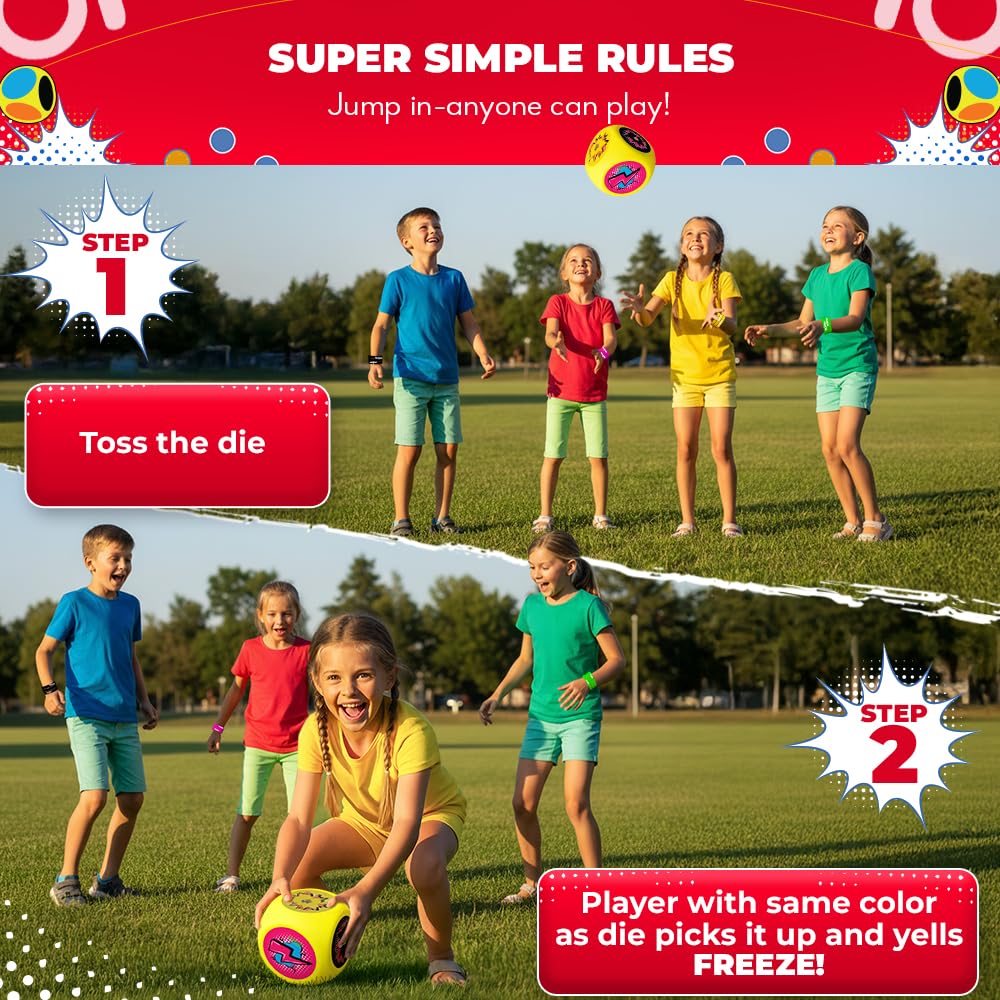 SWOOC Games® - Whomp Ball - Ultimate Backyard Dodgeball - Soft Foam Dice - Yard Games, PE Equipment & Team Building - Outdoor Playground Equipment