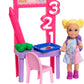Barbie Careers Teacher Playset with Fashion Doll Wearing Removable Dress, Toddler Small Doll, Classroom Board & Accessories