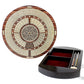 House of Cribbage - 10" Round Shape 4 Tracks Continuous Cribbage Board - Rosewood/Maple - Push Drawer with Score Marking Fields for Skunks, Corners