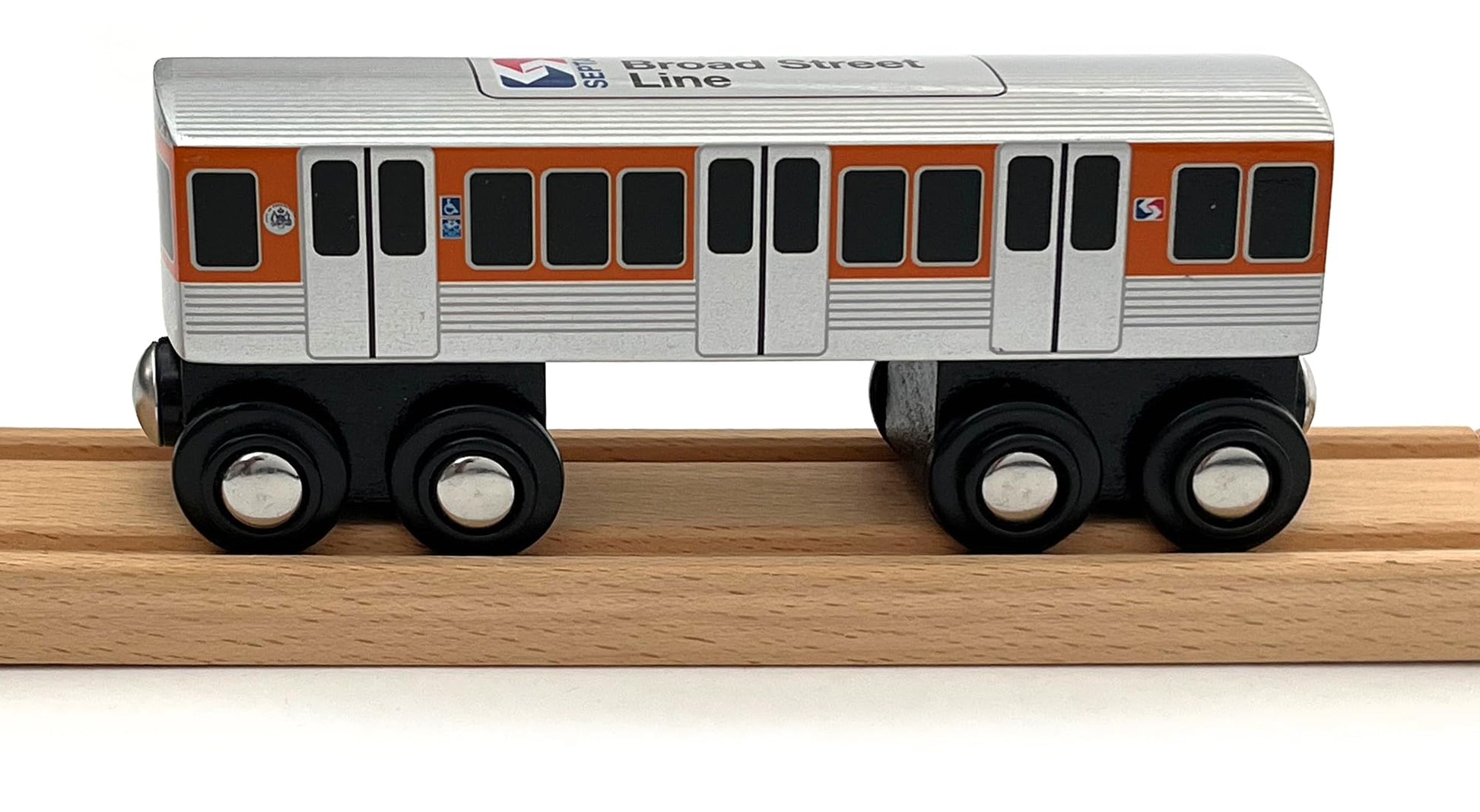 MUNI PALS MP05-1104 Wooden Subway Train Car Septa BSL Broad Street Orange Line Child Safe and Tested Wood Broad Street