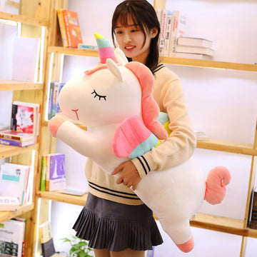 hitoshe Unicorn Stuffed Animal, Soft Unicorn Plush Hugging Pillow Toy Gifts for Kids (White, 31.4 in)