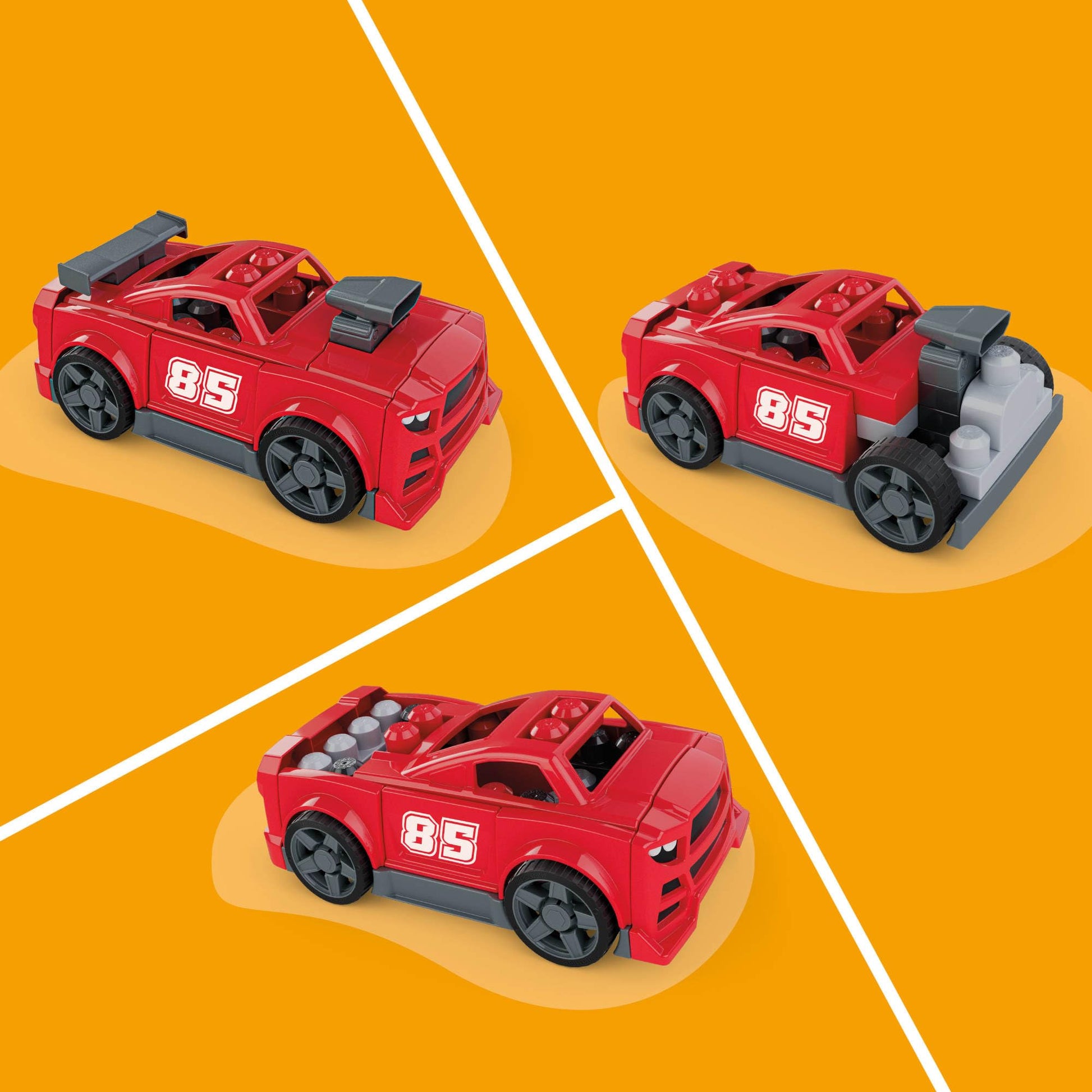 MEGA BLOKS Fisher-Price 3-in-1 Build & Go Race Car Block Toy